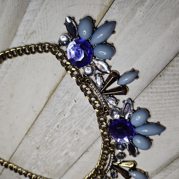 Vintage Francesca's Collection Royal Blue Jewel Bib 22-inch Necklace - Picture 3 of 5